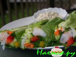 Летние роллы с креветками&nbsp;