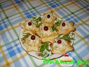 Закуска из креветок с плавленным сыром