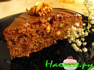 Шоколадно-ореховый торт с мягким кремом