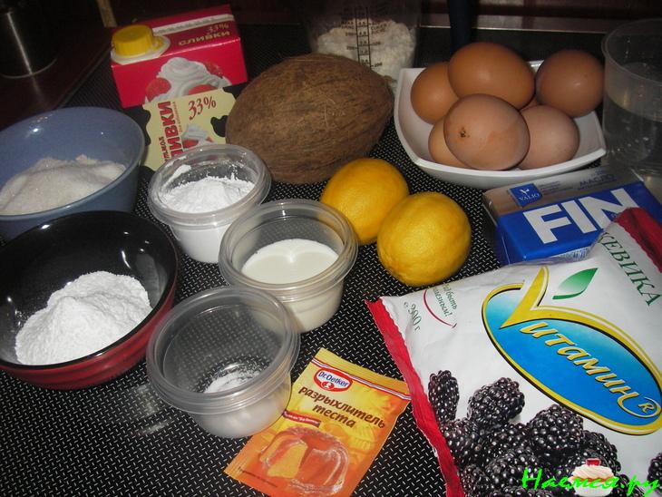 Пирог с ежевикой и лимонным кремом Пирог с ежевикой и лимонным кремом