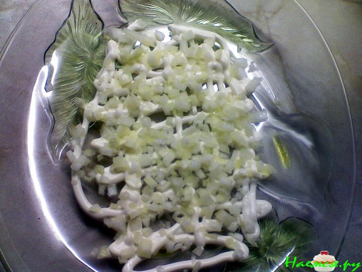 Рыбный салатик (горбуша и сайра)