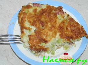 Капустная запеканка с сыром и ветчиной