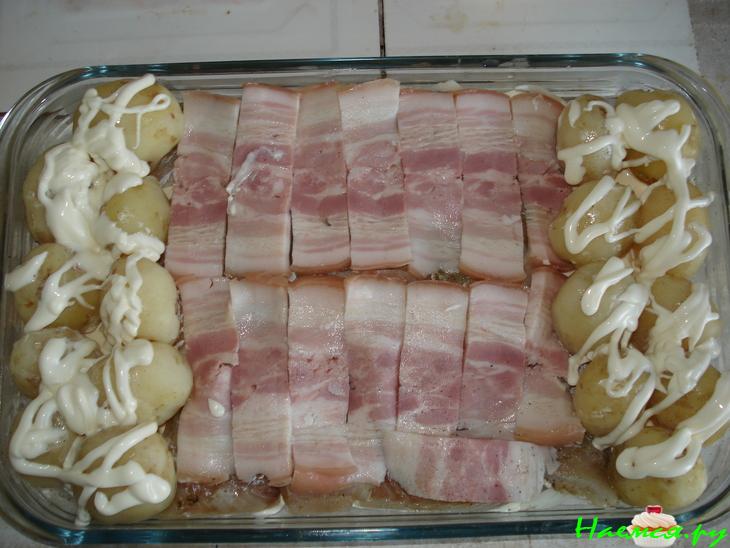 Рыба с беконом