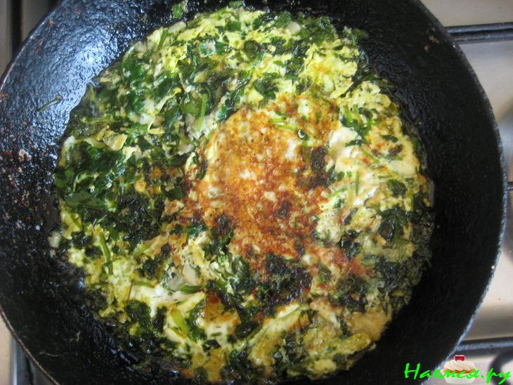 Жаркое из яиц на овощной подушке "Шесть бакинских коммерсантов"