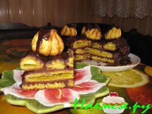 Торт 'Дамские пальчики' с заварным шоколадным кремом Торт 'Дамские пальчики' с заварным шоколадным кремом