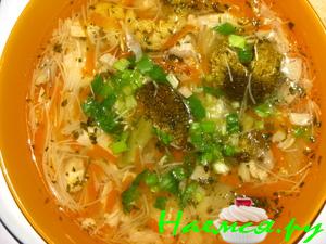 Суп из курицы с овощами и вермишелью Суп из курицы с овощами и вермишелью