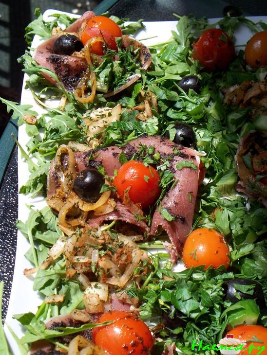 Салат с вяленым мясом (прошюто) Салат с вяленым мясом (прошюто)