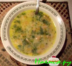 Суп "Грибочки с сыром"