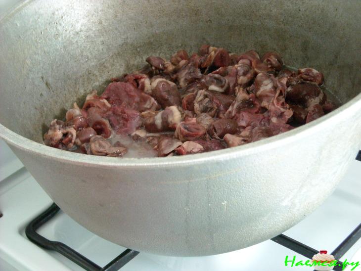 Куырдак из куриных потрохов