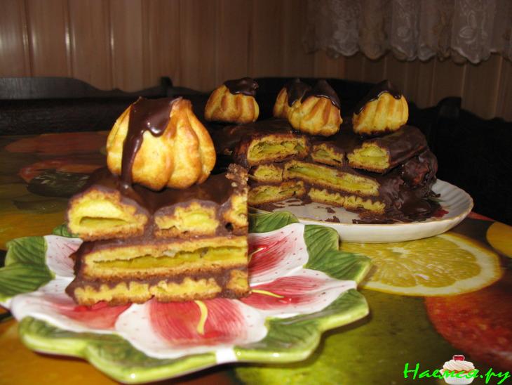 Торт 'Дамские пальчики' с заварным шоколадным кремом Торт 'Дамские пальчики' с заварным шоколадным кремом