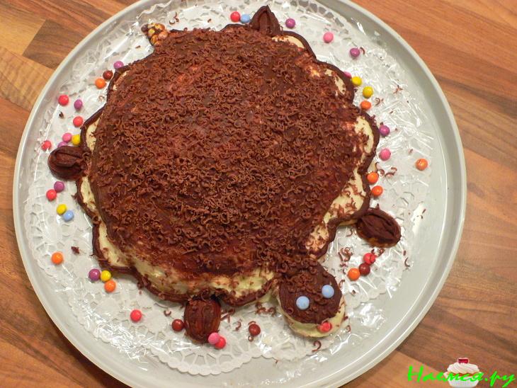 Торт "Черепаха" с персиками