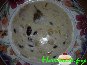 Сырный суп с пореем и шампиньонами (вариант)