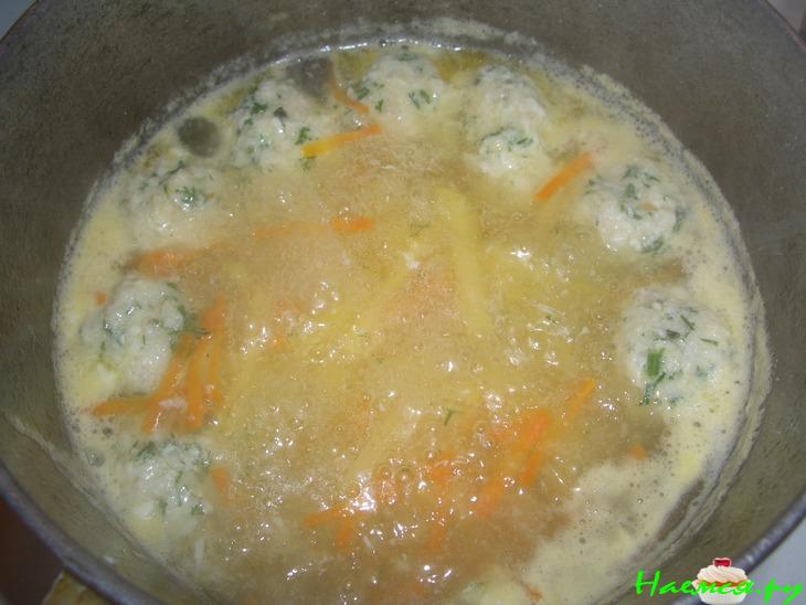 Суп с рыбными галками Суп с рыбными галками