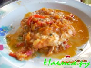 Семга на овощной подушке