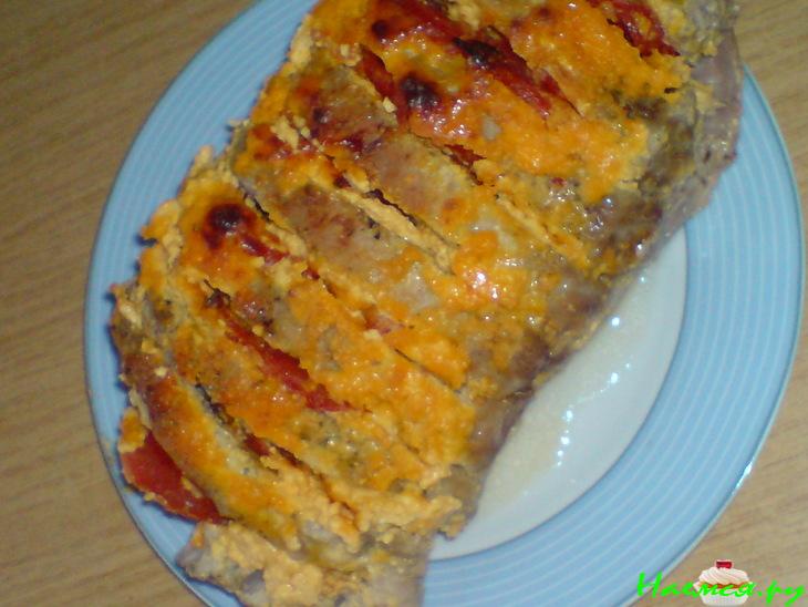 "Книжка" из свинины с плавленным сыром и помидорами "Книжка" из свинины с плавленным сыром и помидорами