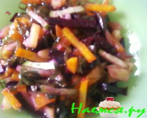 Салат винегрет с морской капустой Салат винегрет с морской капустой