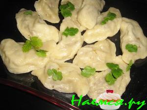 Постные вареники с гречкой и грибами