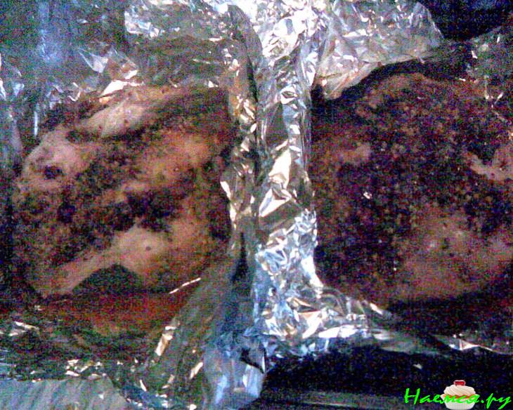 Куриный окорочок и рыбка в рубиновом маринаде 