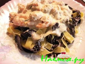 Паста с морепродуктами со сливочным соусом