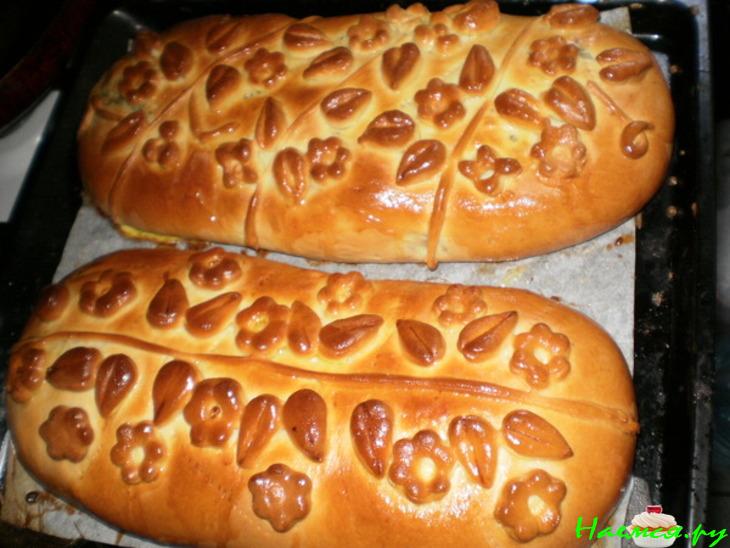 Кулебяка с грибами и капустой