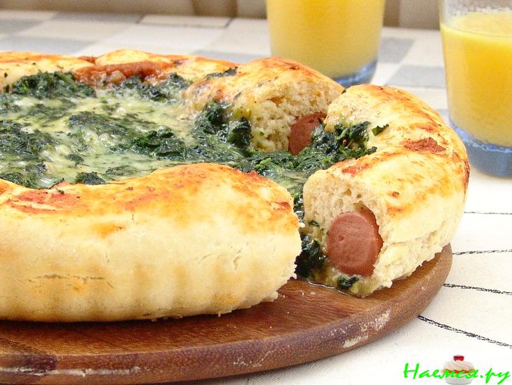 Пирог дрожжевой со шпинатом Пирог дрожжевой со шпинатом