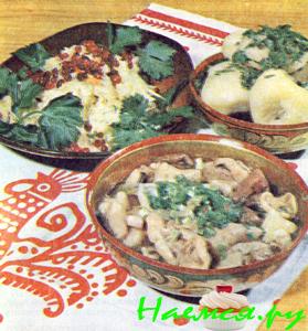 Грибы, тушенные в сливках