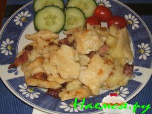 Галушки с мясом