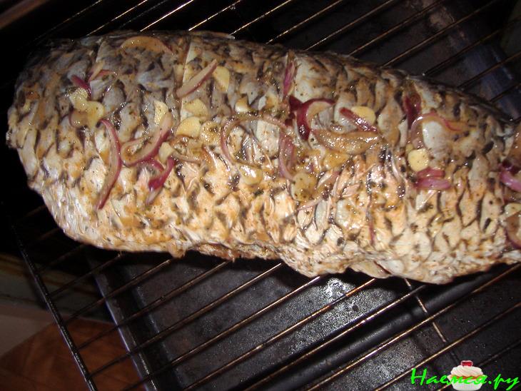 Сазан запеченный с мартини