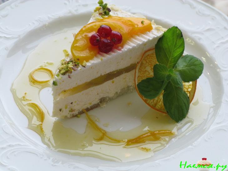 Торт 'Творожно-персиковый со вкусом маракуйи'