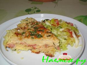 Картофельная запеканка с квашеной капустой