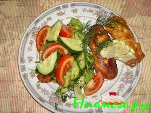 Кусочки семги в кляре