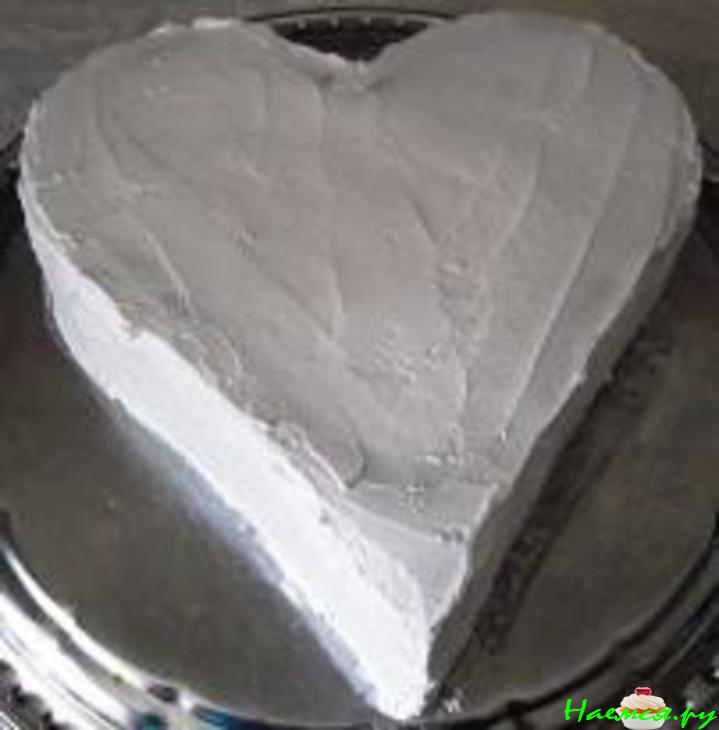 Торт "Валентинка" с мандаринами и киви Торт "Валентинка" с мандаринами и киви