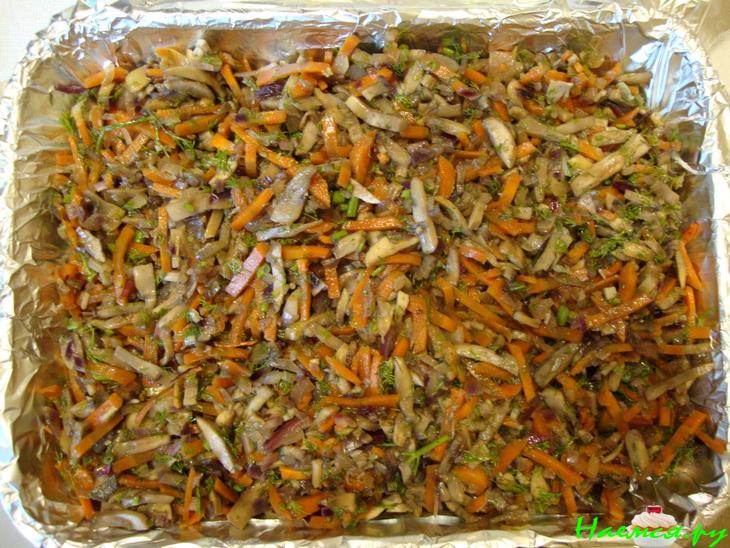 Пикантная форель с грибами,мятой и имбирно-лимонным соусом