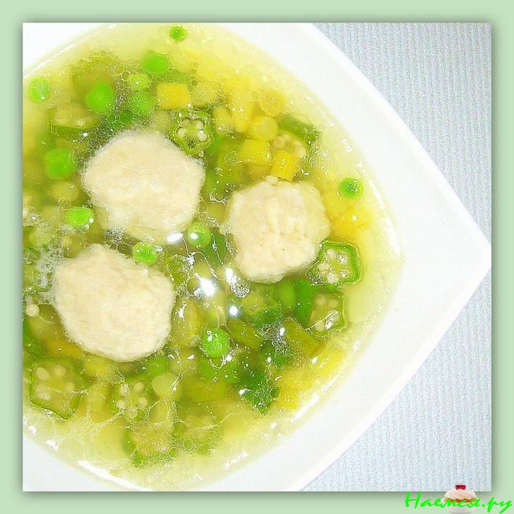 Суп куриный овощной с кнелями