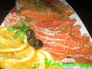 Малосольная семга (лосось) в апельсинах