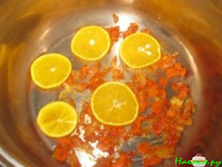 Голубцы c куриной печёночкой на апельсине