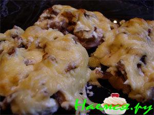 Куриное филе под сырно-грибной шубой