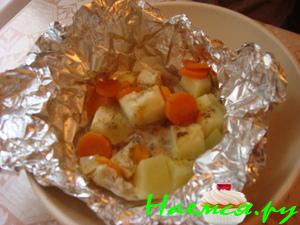 Рыба в фольге с кабачком