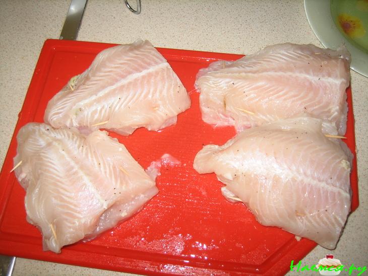 Рыбные конвертики с креветками Рыбные конвертики с креветками