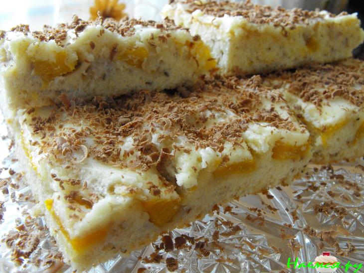Нежный пирог с персиками Нежный пирог с персиками