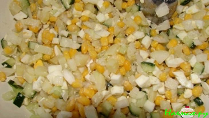 Салат с кукурузой "Солнышко"