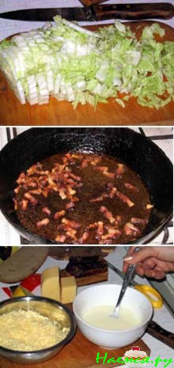 Салат "Цезарь" с копченым беконом