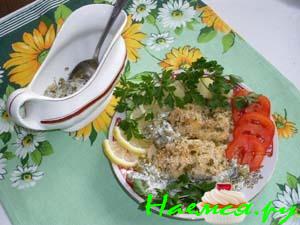 Треска с хреном и соусом Тартар