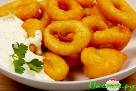 Кольца кальмаров в кляре Кольца кальмаров в кляре