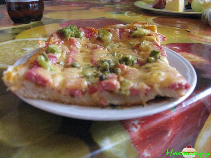 Вкуснейшая пицца на тонком кефирном тесте Вкуснейшая пицца на тонком кефирном тесте