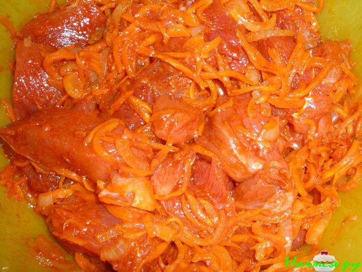 Мясо с картофелем в маринаде