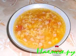 Суп с колбаской