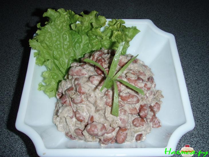 Грибной салат с фасолью Грибной салат с фасолью