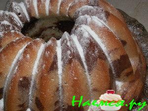 Кекс мраморный с какао и ванилью