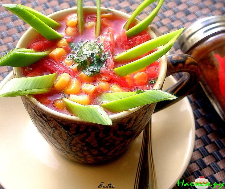 Cуп с запеченной свеклы в кокосовом молоке с пряностями